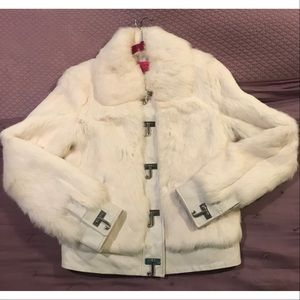 Juicy Couture White Rabbit Fur Coat